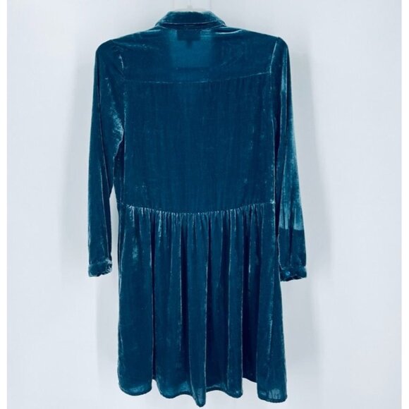Anthropologie Moulinette Sours Velvet Button Down  Mini Shirt Dress Size XS - Picture 12 of 12